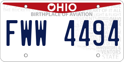 OH license plate FWW4494
