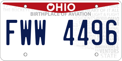 OH license plate FWW4496