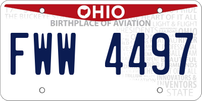 OH license plate FWW4497