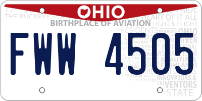 OH license plate FWW4505