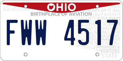 OH license plate FWW4517