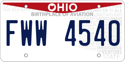 OH license plate FWW4540