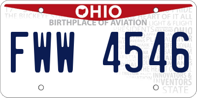OH license plate FWW4546