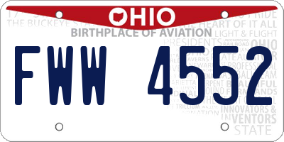 OH license plate FWW4552