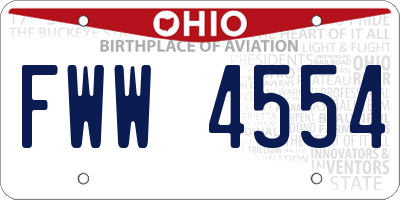 OH license plate FWW4554
