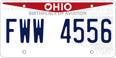 OH license plate FWW4556