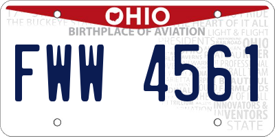 OH license plate FWW4561