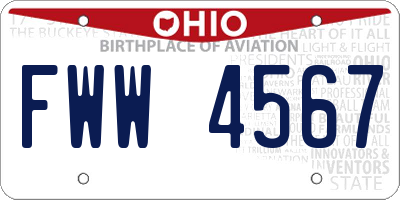 OH license plate FWW4567