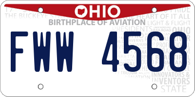 OH license plate FWW4568