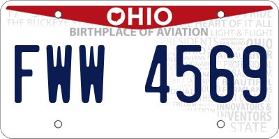 OH license plate FWW4569
