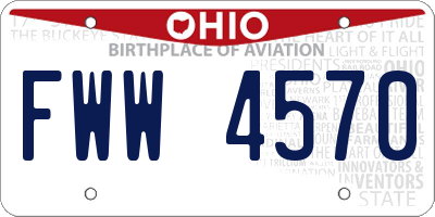 OH license plate FWW4570