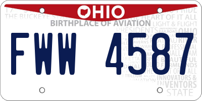 OH license plate FWW4587