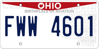 OH license plate FWW4601