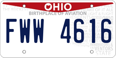 OH license plate FWW4616