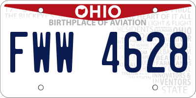 OH license plate FWW4628