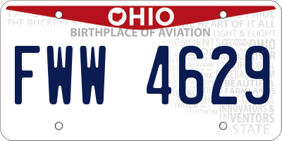 OH license plate FWW4629