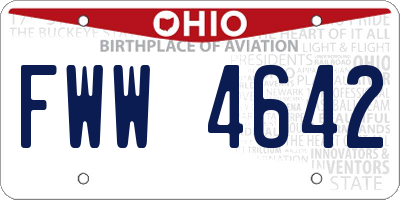 OH license plate FWW4642