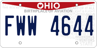OH license plate FWW4644