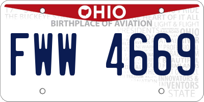 OH license plate FWW4669