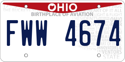 OH license plate FWW4674