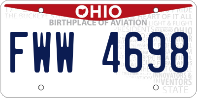 OH license plate FWW4698