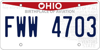 OH license plate FWW4703