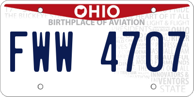 OH license plate FWW4707