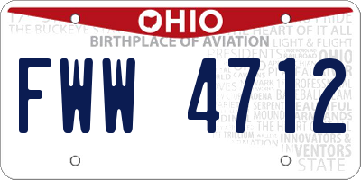 OH license plate FWW4712
