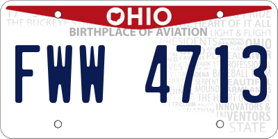 OH license plate FWW4713
