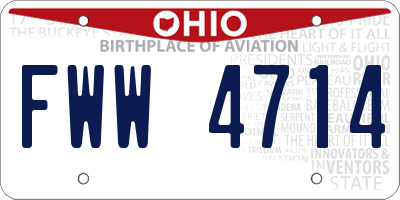 OH license plate FWW4714