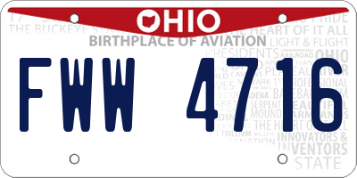 OH license plate FWW4716