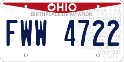 OH license plate FWW4722