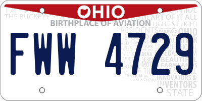 OH license plate FWW4729