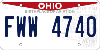 OH license plate FWW4740