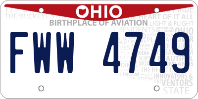 OH license plate FWW4749