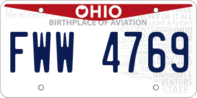 OH license plate FWW4769