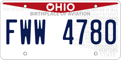 OH license plate FWW4780