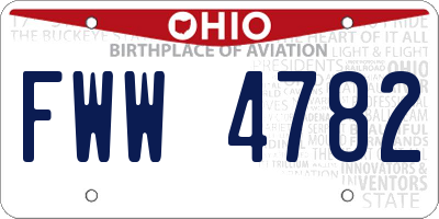 OH license plate FWW4782