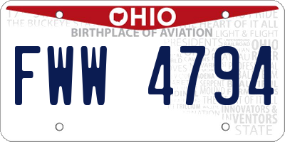 OH license plate FWW4794