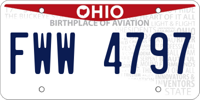 OH license plate FWW4797