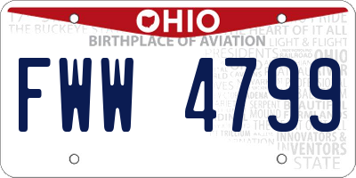 OH license plate FWW4799