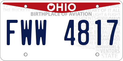 OH license plate FWW4817