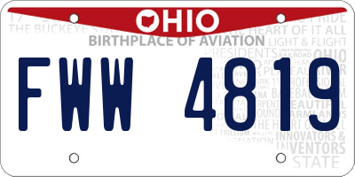 OH license plate FWW4819