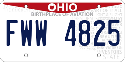 OH license plate FWW4825
