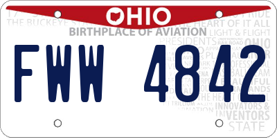 OH license plate FWW4842