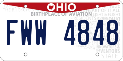 OH license plate FWW4848