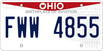 OH license plate FWW4855