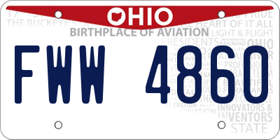 OH license plate FWW4860
