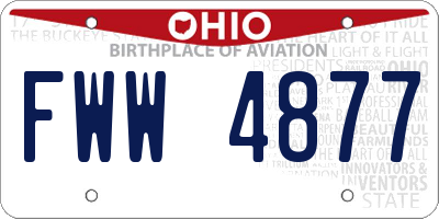 OH license plate FWW4877