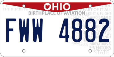 OH license plate FWW4882
